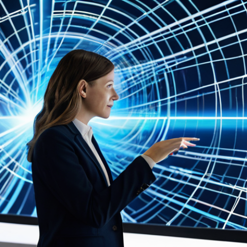Home 6 A professional content strategist, fully clothed in a modest business casual outfit, stands in a sophisticated digital studio. She is interacting with a large, glowing holographic interface that displays a complex web of interconnected narrative paths, branching out like a vibrant, expanding universe, symbolizing interactive digital content. In the background, older, linear scroll-like visuals subtly fade into the modern, multi-layered interactive display she is engaging with. The scene is well-lit with soft, futuristic lighting, emphasizing innovation and connectivity.
safe for work, appropriate content, fully clothed, professional, perfect anatomy, correct proportions, natural pose, well-formed hands, proper finger count, natural body proportions, professional photography, high quality.