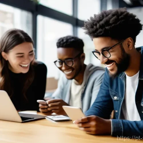 Home 15 디지털 스토리 구조화의 실수와 해결 방안 - **Prompt:** A young, diverse group of friends, aged around 20-30, are gathered comfortably in a mode...